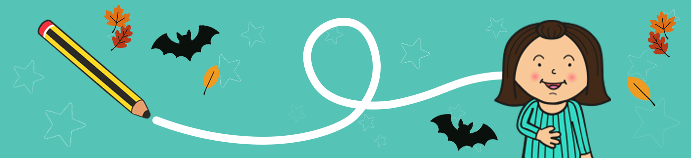 pencil banner autumn light blue